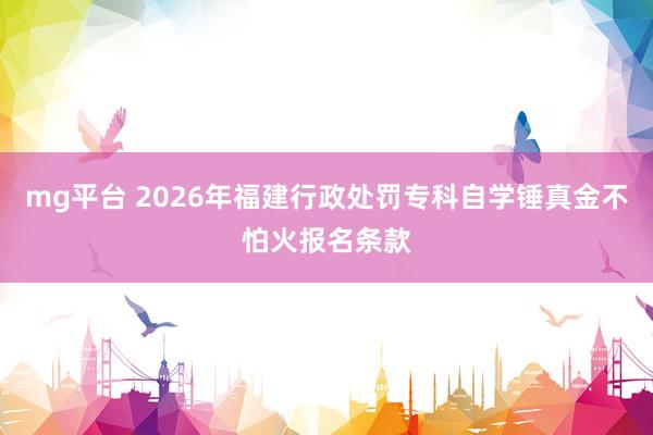 mg平台 2026年福建行政处罚专科自学锤真金不怕火报名条款