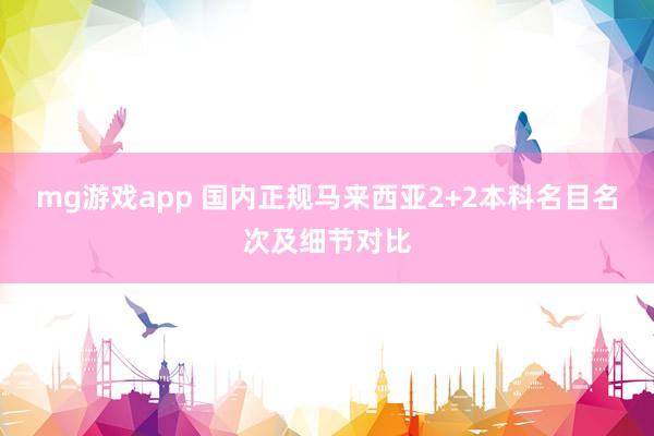 mg游戏app 国内正规马来西亚2+2本科名目名次及细节对比
