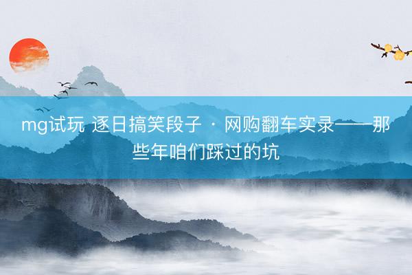 mg试玩 逐日搞笑段子 · 网购翻车实录——那些年咱们踩过的坑